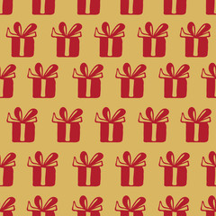 Seamless vector pattern with gift boxes