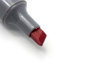 red marker on white background