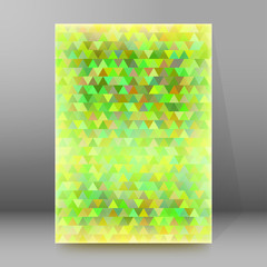 Spring mosaic triangles cover page brochure background