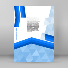 background blue triangles report cover layout
