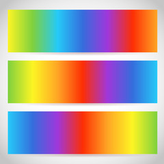 Rainbow background set of horizontal banners