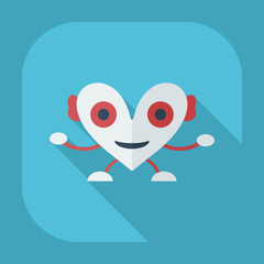 Flat modern design with shadow icons big heart
