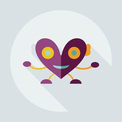 Flat modern design with shadow icons big heart