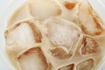Cup of ice coffee, close-up
