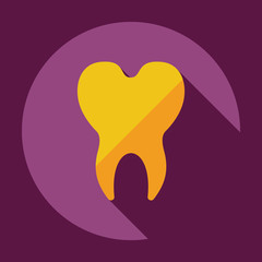 Flat modern design with shadow icons tooth