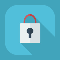 Flat modern design with shadow icons lock