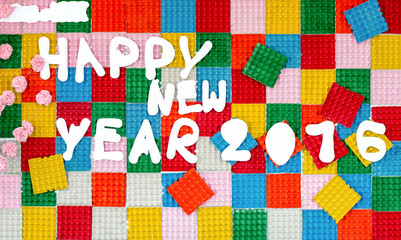 Happy New Year 2016 write and made from the colorful nest