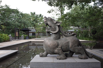 Stone Chinese dragon statue