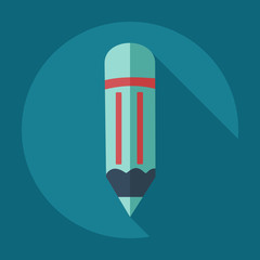 Flat modern design with shadow icons pencil