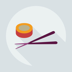 Flat modern design with shadow icons Japanese sushi