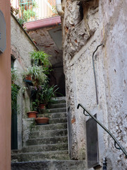 in der verwinkelten Gassen von Riomaggiore