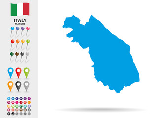 Map of Marche in Italy