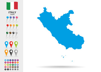 Map of Lazio in Italy