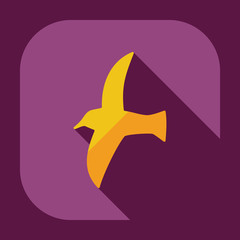 Flat modern design with shadow icons seagull