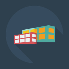 Flat modern design with shadow icons building