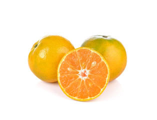 Orange fruit on white background