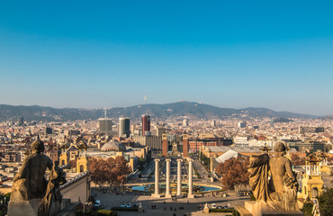 Fototapety  Panoramiczny widok na Barcelonę