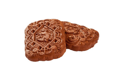 Chocolate cookies on a white background