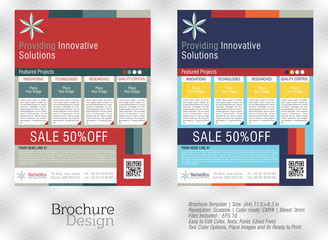 Flyers for business in a creative two different colors