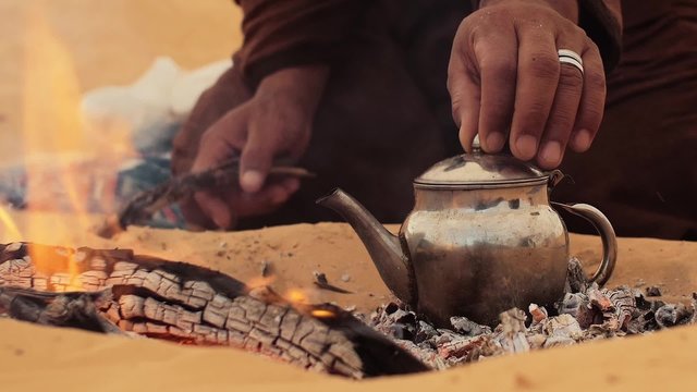 a tea in the desert, close up