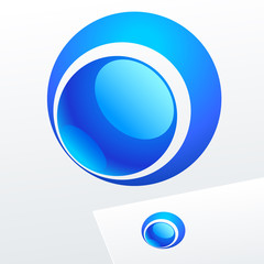 Vector blue sign. Logo for Business, Corporation, Technology