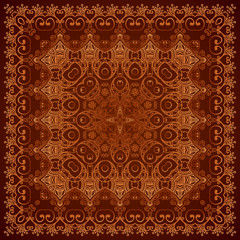 Vintage brown lacy ornate shawl pattern