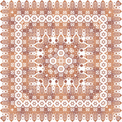 Vintage beige lacy ornate shawl vector pattern