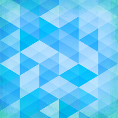 Abstract grunge blue triangles vector background
