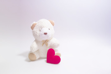 teddy Bear with Heart concept valentine on soft color background
