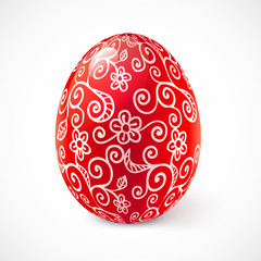 Red ornate vector traditional Easter egg
