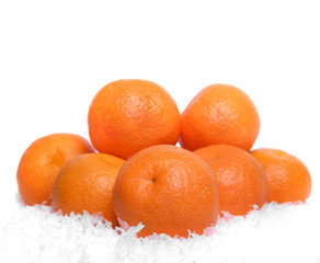 Mandarins in the snow.