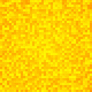 Abstract Yellow Pixel Mosaic Seamless Background