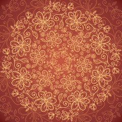 Lacy vintage flowers vector background