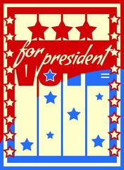 Fototapeta premium vote for president text on backdrop from usa flag elements