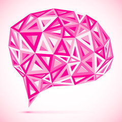 Abstract vector triangles pink idea bubble