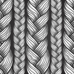Gray abstract seamless hair pattern