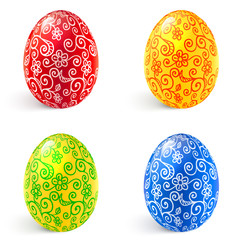 Ornate vector traditional Easter eggs set