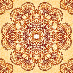 Ornate vintage circle pattern in mehndi style