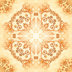 Ornate vintage circle pattern in mehndi style