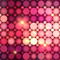 Pink disco circles vector abstract background