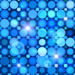 Blue abstract shining dots seamless pattern