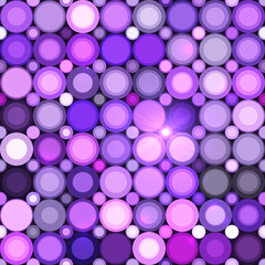 Abstract violet circles vector seamless pattern