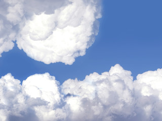 Obraz na płótnie Canvas Blue sky with fluffy white clouds in day light