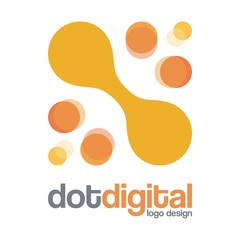 Digital, Internet, Network, Cloud, Data, Dot, Technology Design Logo Vector