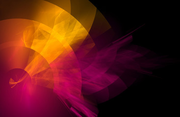 Obraz premium abstract fractal with spheres over black background