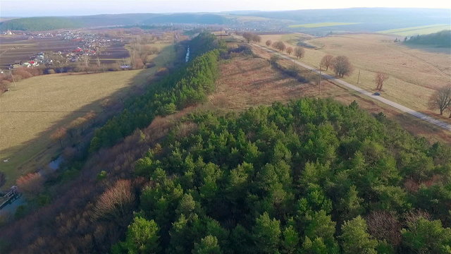 Aerial view of the picturesque town