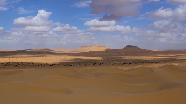 Sahara Desert, Tembaine, Tunisia. Typical landscape.