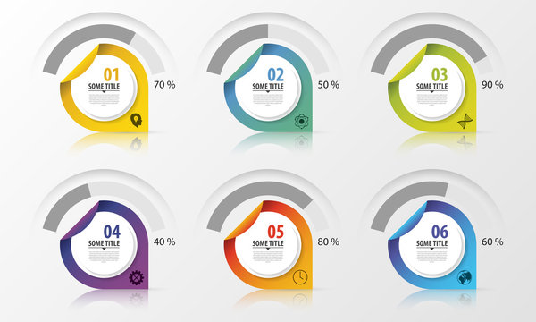 Percentage Diagram Presentation Design Elements. Infographics. Vector