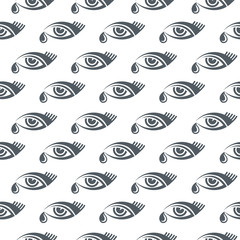 monochrome seamless pattern of eyes