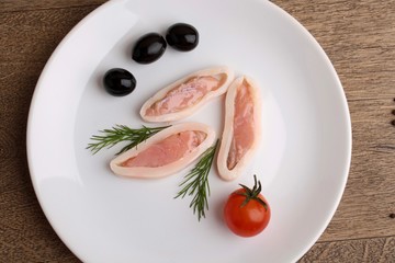 squid stuffed with fish